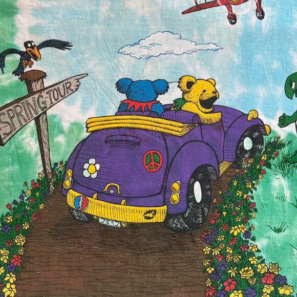 Vintage Liquid Blue Grateful Dead Spring Tour Tie Dye T-Shirt XL USA - Picture 2 of 7